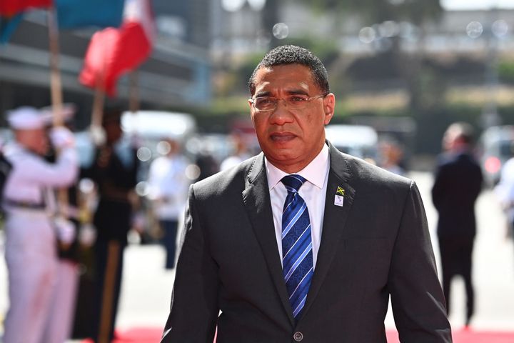 Andrew Holness, the prime minister of Jamaica, attends the Summit of the Americas in Los Angeles on June 8.