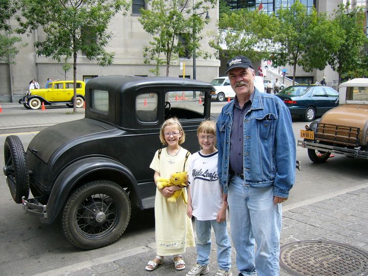 The author (left), her sister, and their dad on a trip to Toronto in 2004.