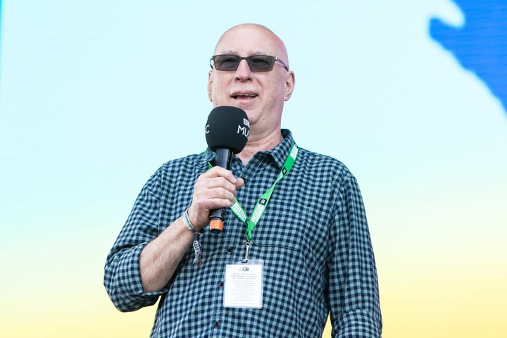 Ken Bruce on stage at the BBC's Biggest Weekend in 2018