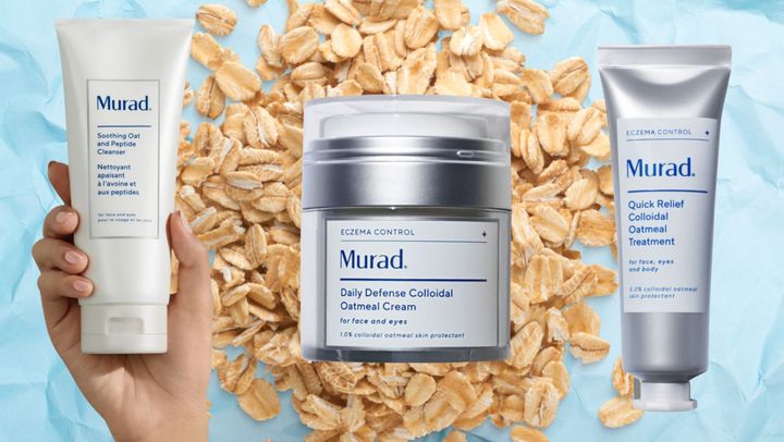 The Murad eczema line includes a cleanser, a concentrated serum and moisturizing cream, all formulated with colloidal oatmeal.