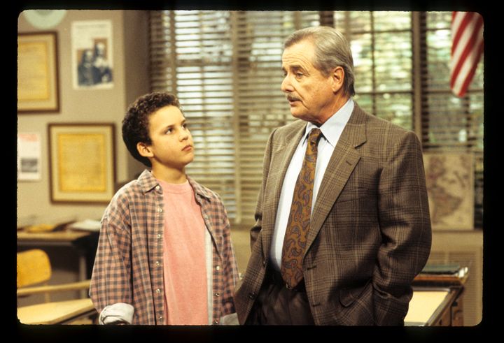 "Boy Meets World" actor Ben Savage (left) alongside actor William Daniels (right) on the set of the ABC show.