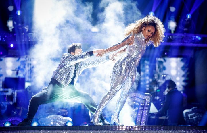 Fleur East and Vito Coppola pictured during the Strictly final
