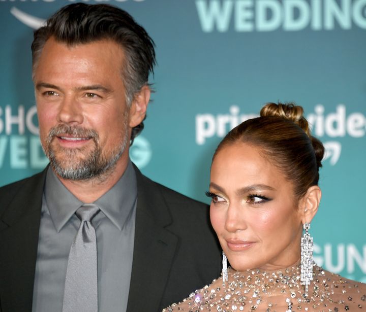 Josh Duhamel and Jennifer Lopez attend the Los Angeles Premiere Of Prime Video's Shotgun Wedding.