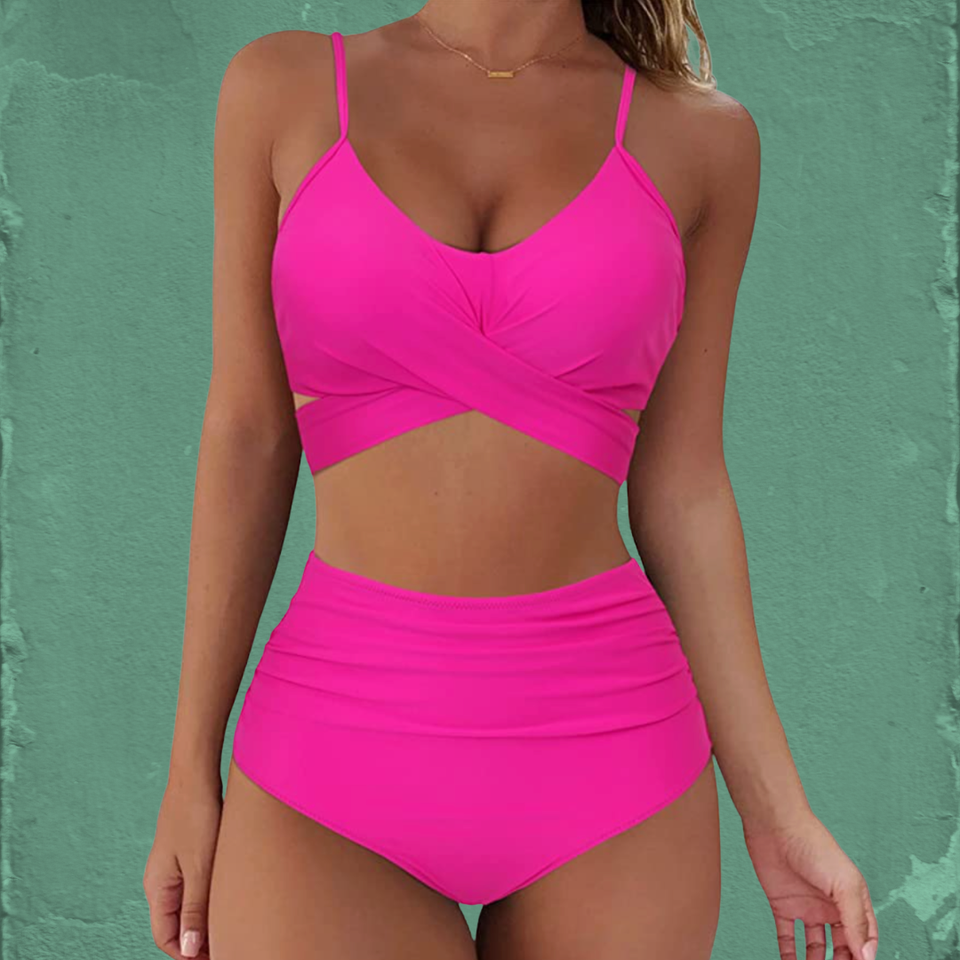 Women's Swimwear Bikini 2 Piece Plus Size Swimsuit Open Back Printing for Big  Busts Flower Pink Blue Halter V Wire Bathing Suits Sexy Vacation Fashion  2024 - $24.99