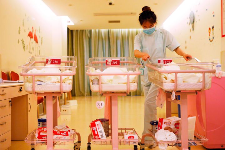 Babies being cared for at the Lake Malaren International Postpartum Care Center in Shanghai.