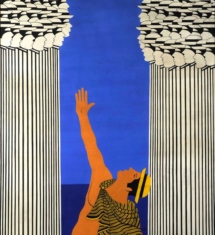«Ω, Θεοί!» ή Οι Συμπληγάδες (1988), λάδι σε μουσαμά, 195Χ150 εκ., Συλλογή Ευρωπαϊκού Πολιτιστικού Κέντρου Δελφών