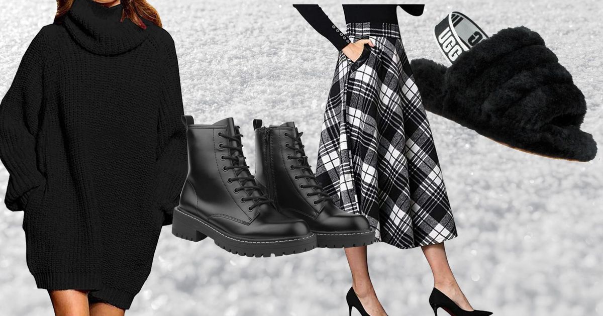 Spanx - Fleece & Faux Leather Long Wrap Jacket Black/Snow - cozy