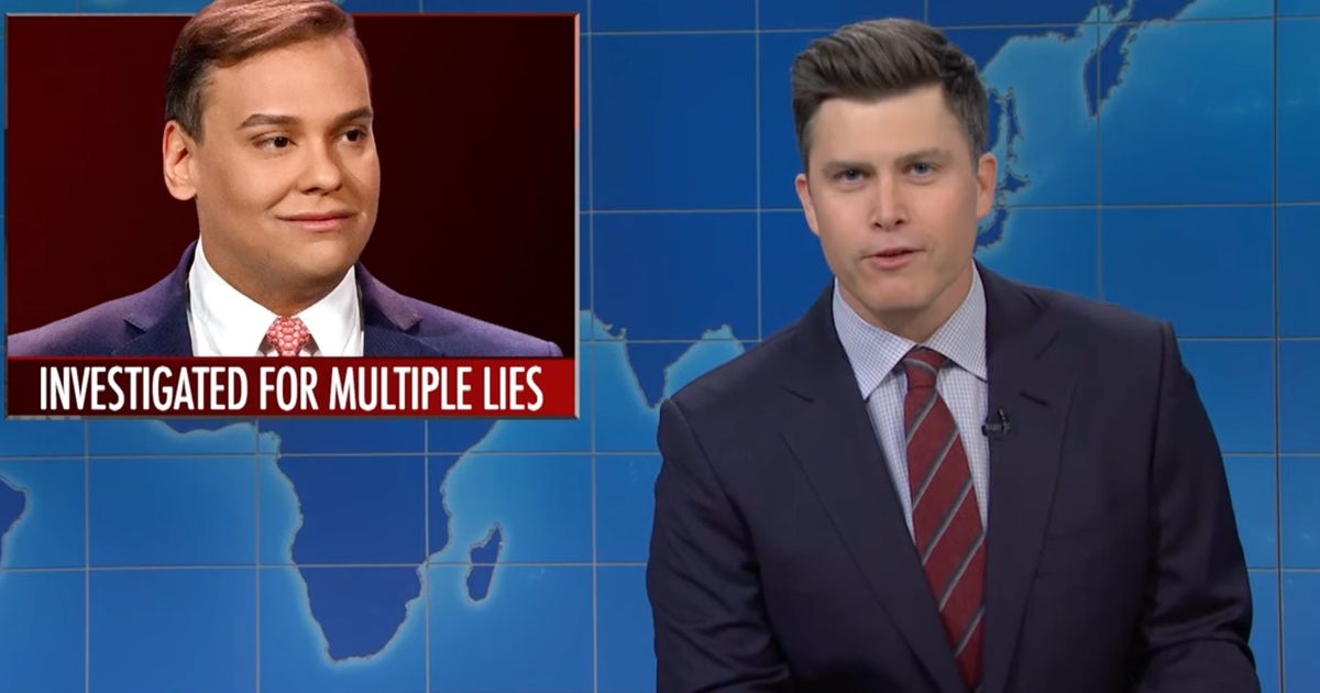 'Weekend Update' Anchor Colin Jost Clears Out George Santos' Wardrobe Of Fibs