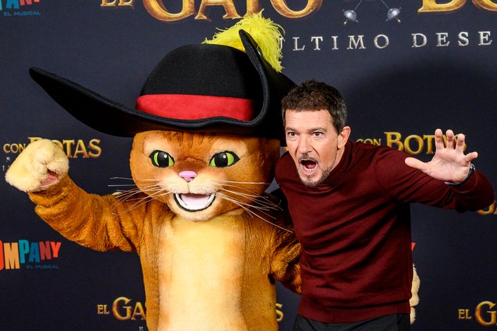 Antonio Banderas attends the Puss In Boots: The Last Wish photocall at Hotel URSO on December 20, 2022 in Madrid, Spain. 