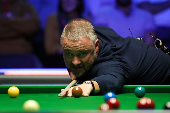 Stephen Hendry pictured playing snooker last year