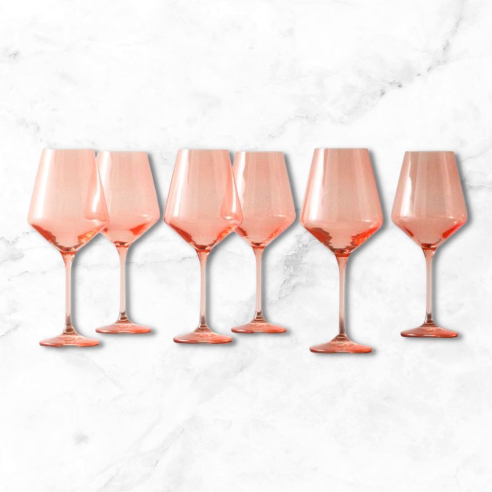 A set of stemmed wine glasses