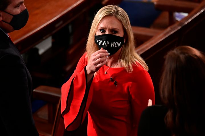 Rep. Marjorie Taylor Greene (R-Ga.), a member of the GOP's new COVID subcommittee, compared being required to wear a mask on the House floor to the Holocaust.