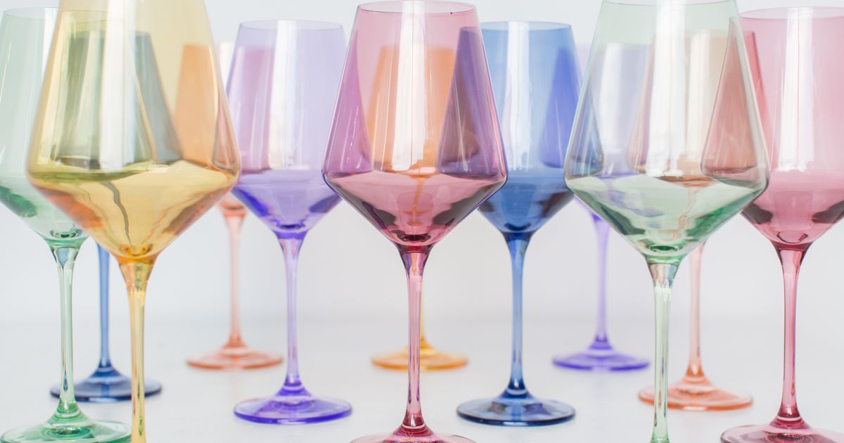 Estelle Colored Wine Stemmed Glasses - Set of 6 {Custom Set}