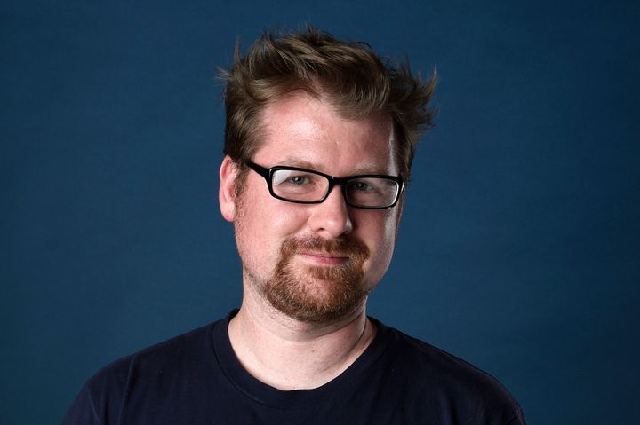 Justin Roiland, who created the animated series "Rick and Morty," poses for a portrait at Comic-Con International in 2017 in San Diego. Roiland is awaiting trial on charges of felony domestic violence against a former girlfriend.