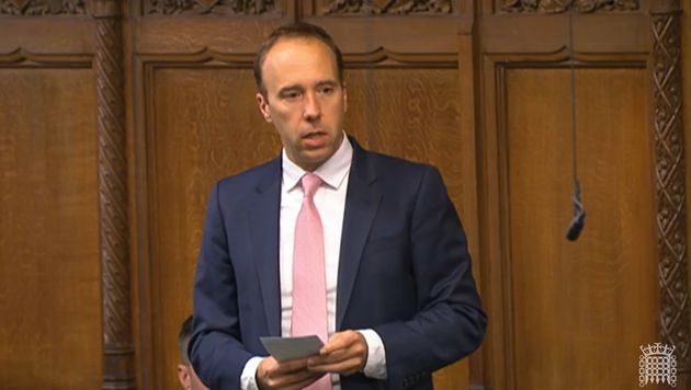Matt Hancock returns to parliament in London for first time since his I'm A Celebrity appearance.