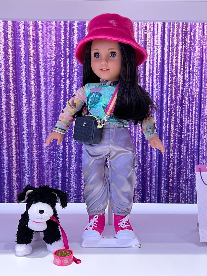 A photo the author took of Kavi Sharma in the American Girl store on Fifth Avenue in New York City.