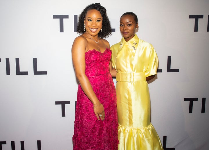 "Till" director Chinonye Chukwu and star Danielle Deadwyler during a screening of the film in Chicago in October.
