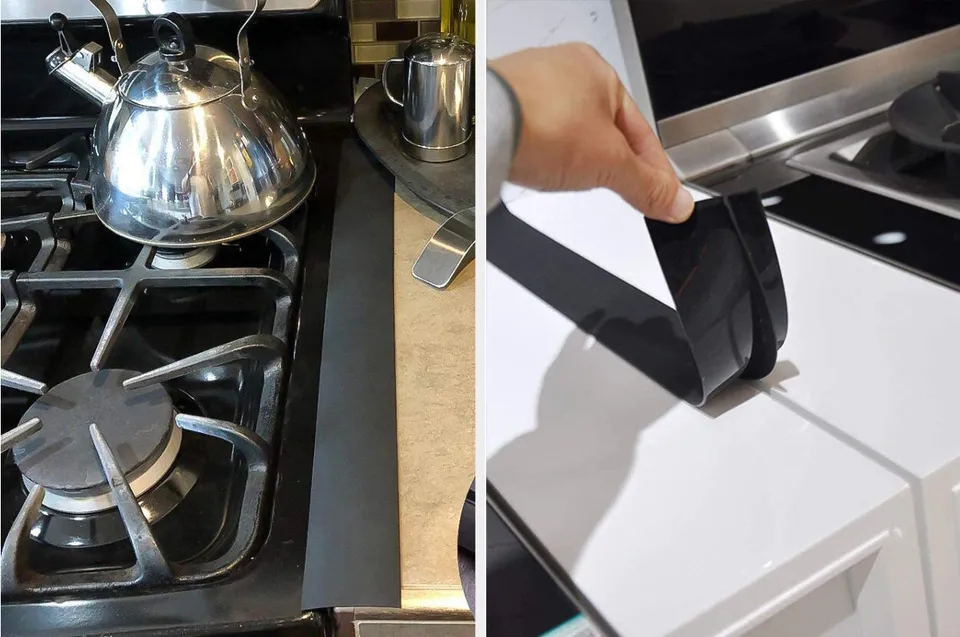 2pcs Stainless Steel Stove Gap Covers, Heat Resistant Metal Side Gap Covers  For Kitchen Stove Ranges, To Prevent Messy Spills And Debris Stains