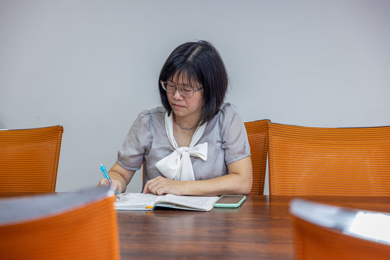 Environmentalist Hsu Hsin-hsin works for Clean Air Taichung, a non-governmental organization, in Taipei, Taiwan. She said she is opposed to nuclear power plants but recognizes that coal-fired plants contribute to the air pollution that affects the health of her children and her neighbors' children.