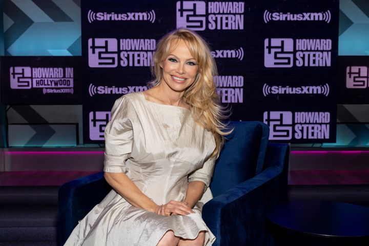 Pamela Anderson in the Howard Stern Show studio on Wednesday.