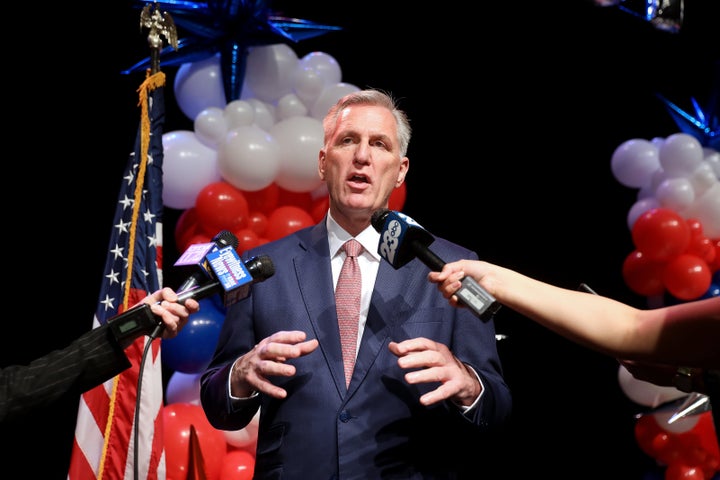 Rep. Kevin McCarthy (R-Calif.), newly elected speaker of the House, holds a town hall meeting in Bakersfield, California, on Jan. 19.