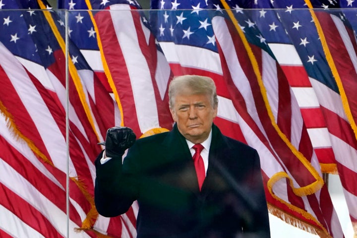 President Donald Trump gestures as he arrives to speak at a rally on Jan. 6, 2021, in Washington. (AP Photo/Jacquelyn Martin, File)