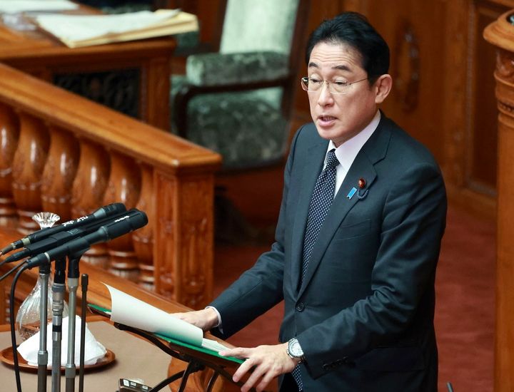 参院本会議で答弁する岸田文雄首相（2023年1月27日撮影）