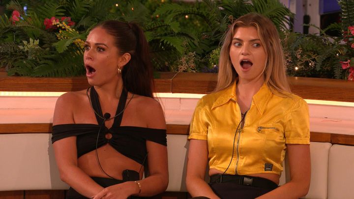 Olivia and Ellie shocked during season nine of Love Island.