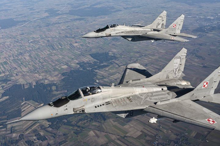 MIG-29 fighter jets of the Polish Air Force.