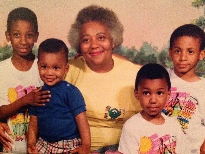 Nanny with George and their three cousins.
