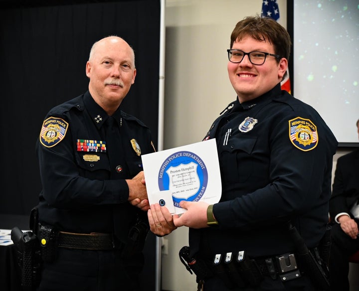 Preston Hemphill, right, was relieved of duty from the Memphis Police Department following the violent arrest of Tyre Nichols on Jan. 7.