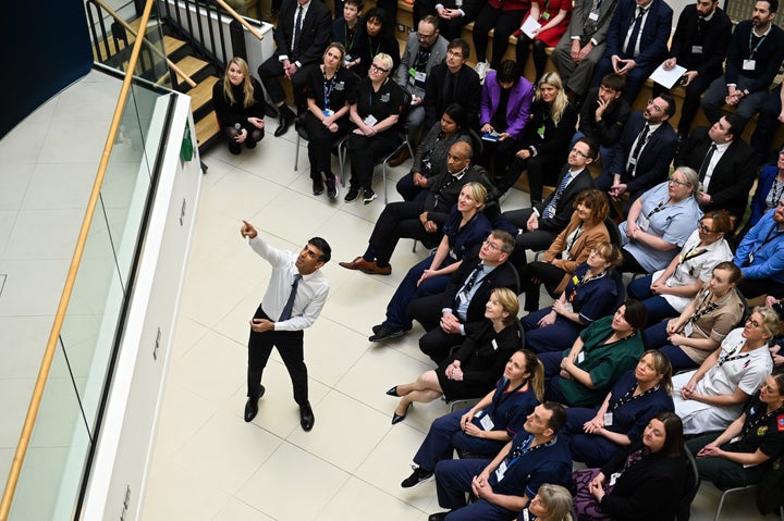 <strong>Prime minister Rishi Sunak during a Q&A session at Teesside University on Monday.</strong>