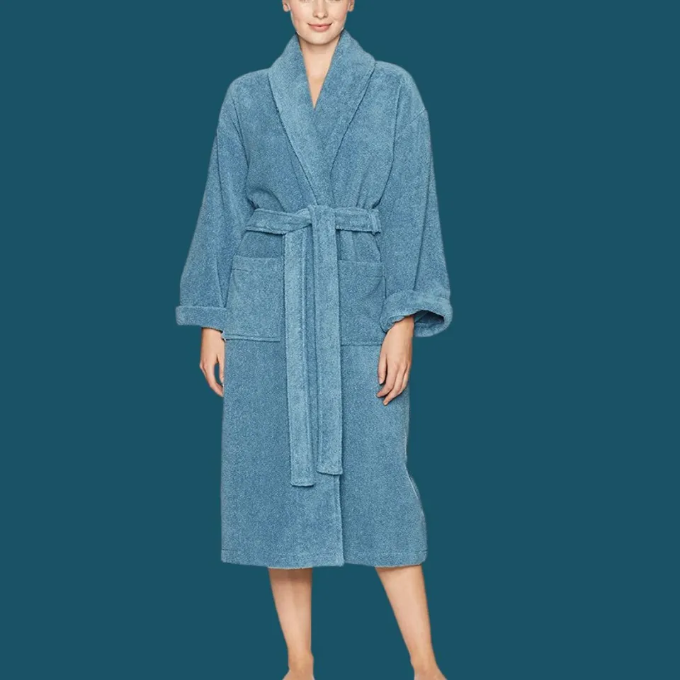 JMR Bathrobe for Men and Women-100% Cotton Unisex Kimono Robe With Belt & 2  Front Pockets-Soft Towel Robes for Spa,Pool,Hotel at  Women’s