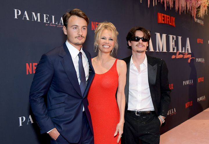 Pamela with her sons Brandon and Dylan