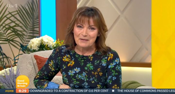 Lorraine Kelly in her studio on Tuesday morning
