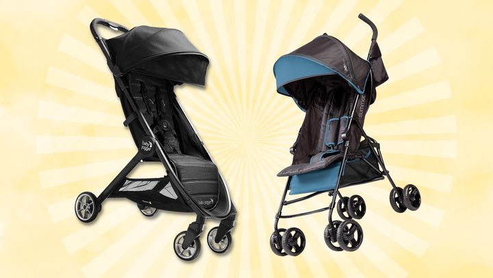 A Baby Jogger City Tour 2 ultra-compact travel stroller and a Summer 3Dmini convenience stroller