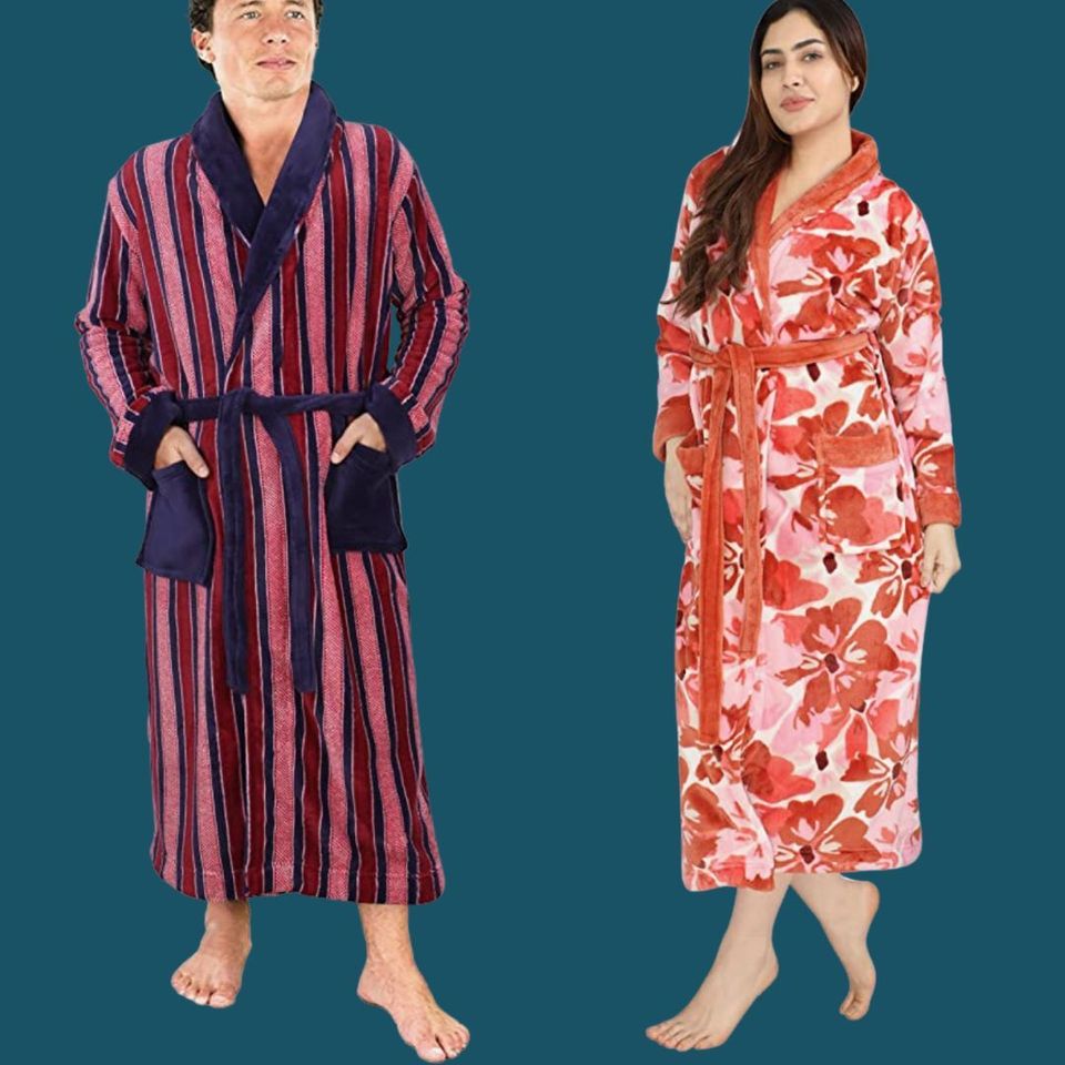 Men's Soft Cotton Knit Jersey Long Lounge Robe With Pockets, Bathrobe :  Target