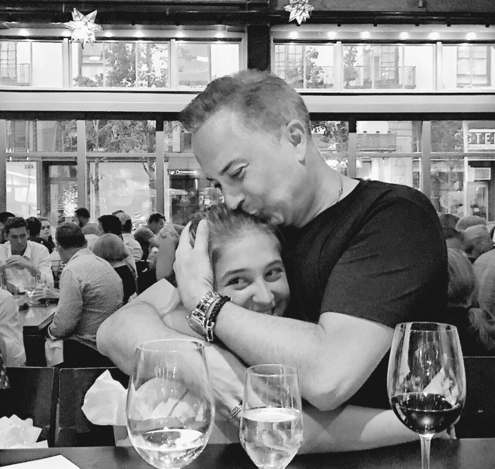 The author and her father after his toast at her college graduation in 2017.