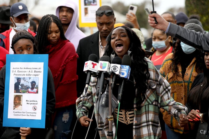 Lowe's family was joined by activists in demanding justice during Monday's demonstration.
