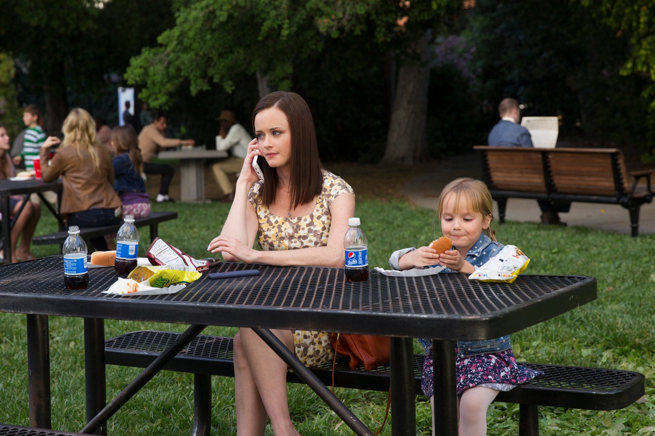 Bledel and Kimber Hardin, as Gabriela, in "Gilmore Girls: A Year in the Life."