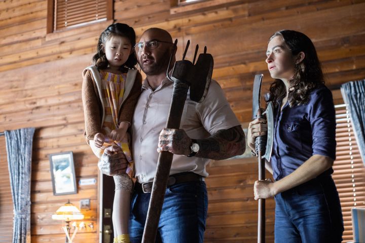 Dave Bautista and Abby Quinn take a family hostage and threaten their lives, even though they're trying to save humanity in the foolish 