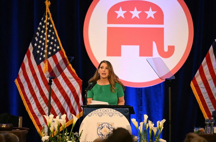 Ronna McDaniel, Chairwoman of the Republican National Committee, speaks during the 2023 RNC Winter Meeting in Dana Point, California, on Jan. 27.