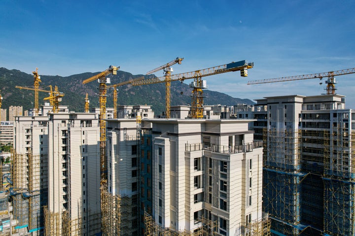 High rise residential buildings under construction