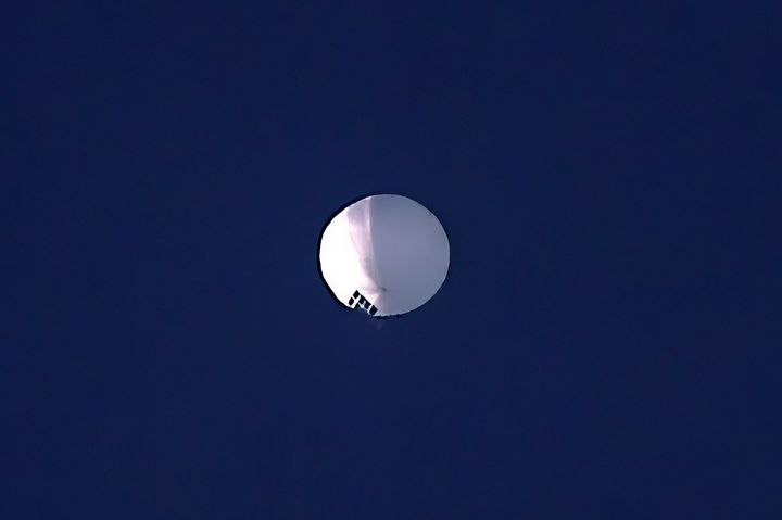 A high altitude balloon floats over Billings, Montana, on Wednesday.