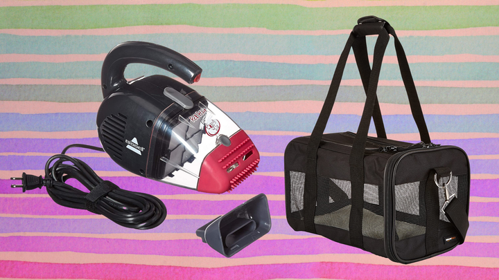 Pet vacuum and pet carrier.