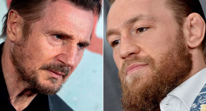 Neeson (left) called McGregor a "leprechaun" and likened the UFC to a drunken "bar fight."