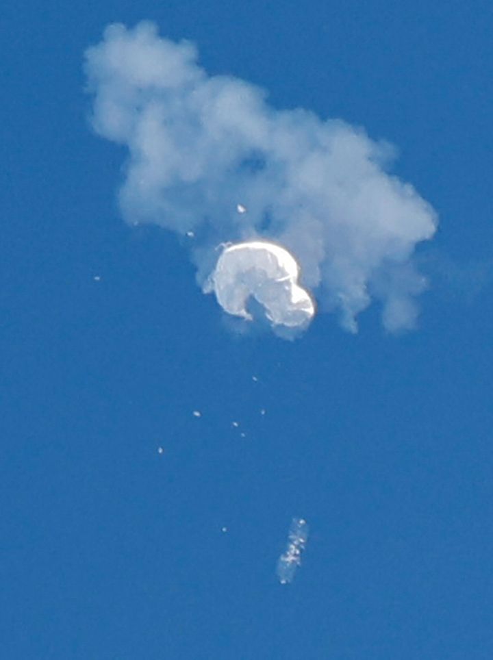 アメリカのサウスカロライナ州の沖合で撃墜された中国の気球