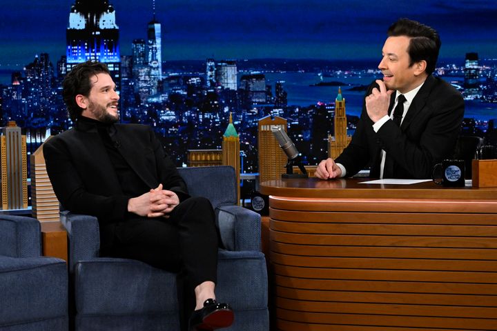 Kit Harington during his interview with host Jimmy Fallon on The Tonight Show.