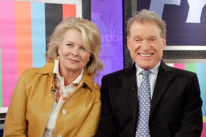 Charles Kimbrough, right, poses with Candice Bergen, a fellow cast member of the "Murphy Brown" TV series, in 2008.