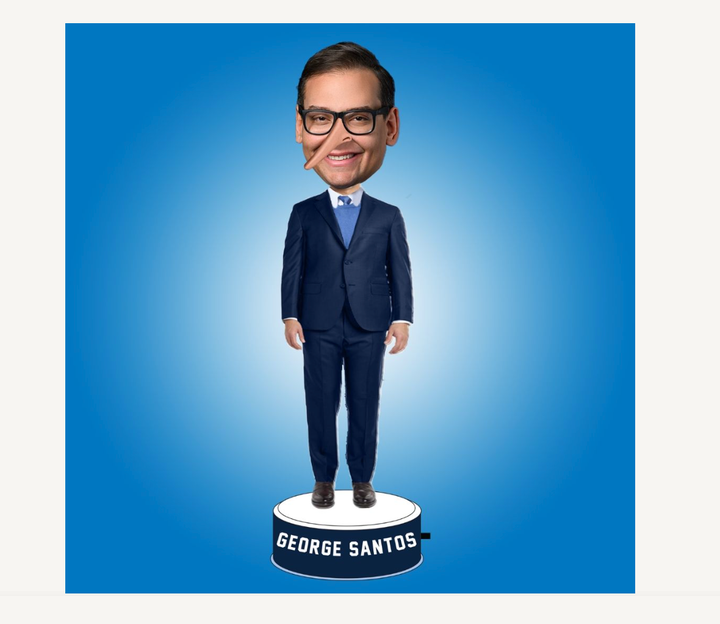 George Santos goes Pinocchio in new bobblehead version.